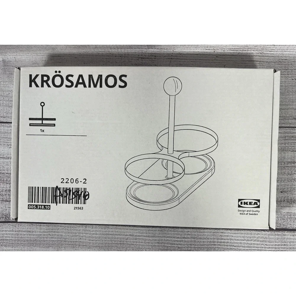 IKEA‎ KROSAMOS Jar Holder Wood Metal Stand Organizer NIB